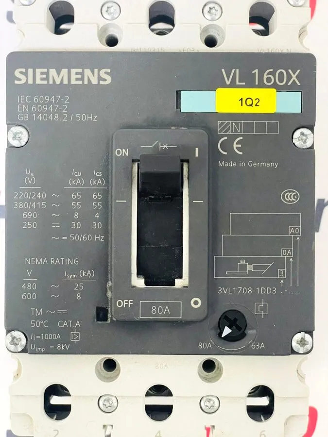 Автоматический выключатель Siemens 3VL1708-1DD33-0AA0 VL160X 3 Pole Circuit Brea