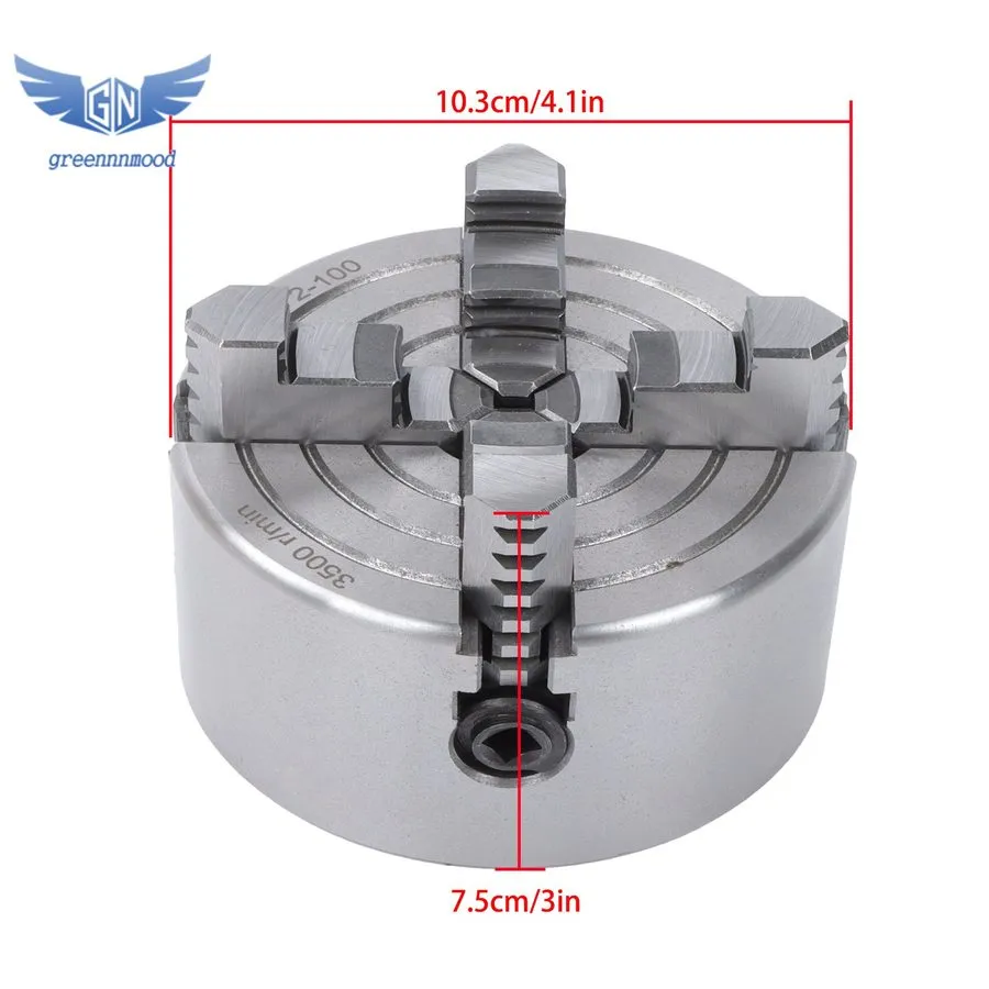 Режущий инструмент 4 Jaw Metal Lathe Chuck Self Centering K72-100 100mm 3.93" Ca — фото лота 1