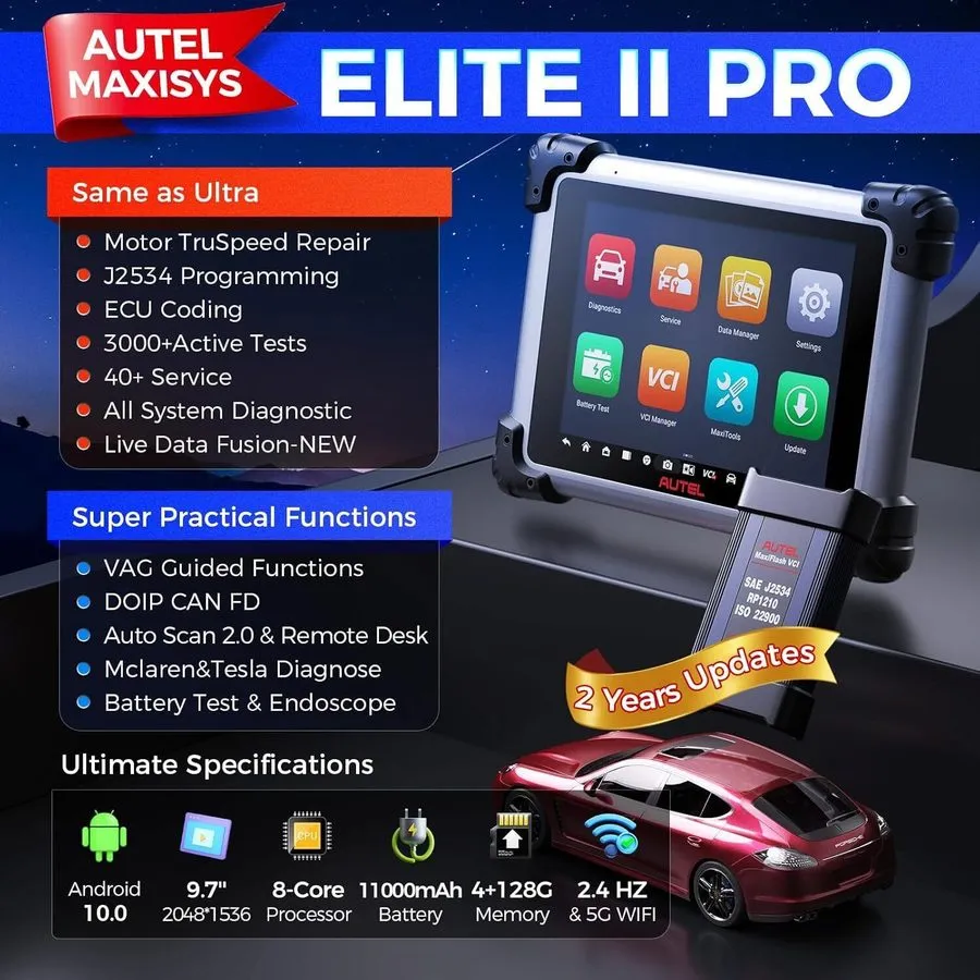 Диагностический сканер Autel MaxiSys Elite II PRO MS909 Diagnostic Scanner ECU P — фото лота 2