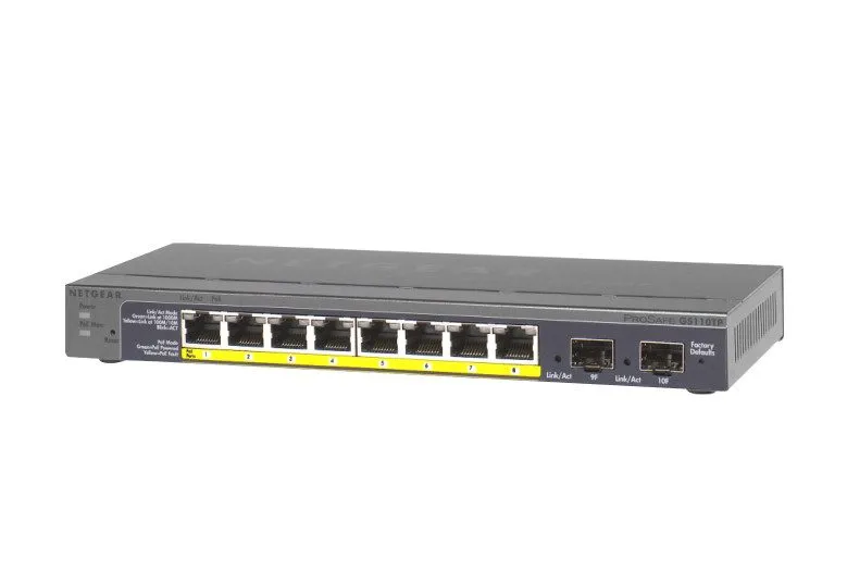 Коммутатор NETGEAR GS110TPv3 8 Port Gigabit PoE+ Ethernet Smart Switch 2 SFP GS1 — фото лота 1