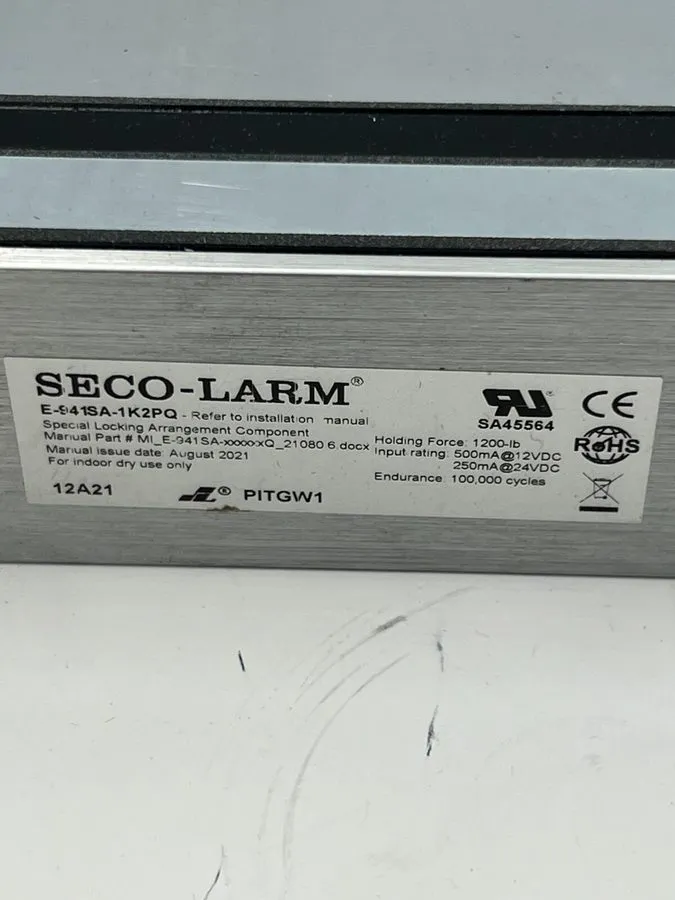 Оборудование видеонаблюдения SECO-LARM E-941SA-1K2PQ Electromagnetic Lock 1200Lb — фото лота 1