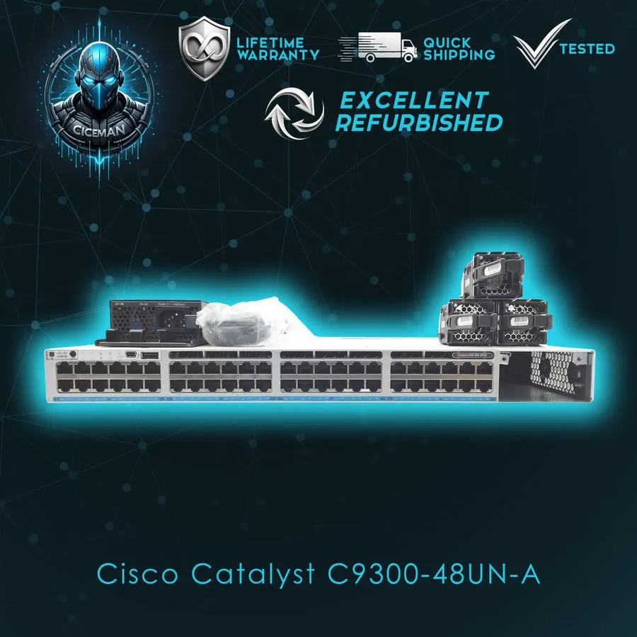 Коммутатор Cisco C9300-48UN-A 48 Port 5Gbps PoE Copper Network Advantage Switch