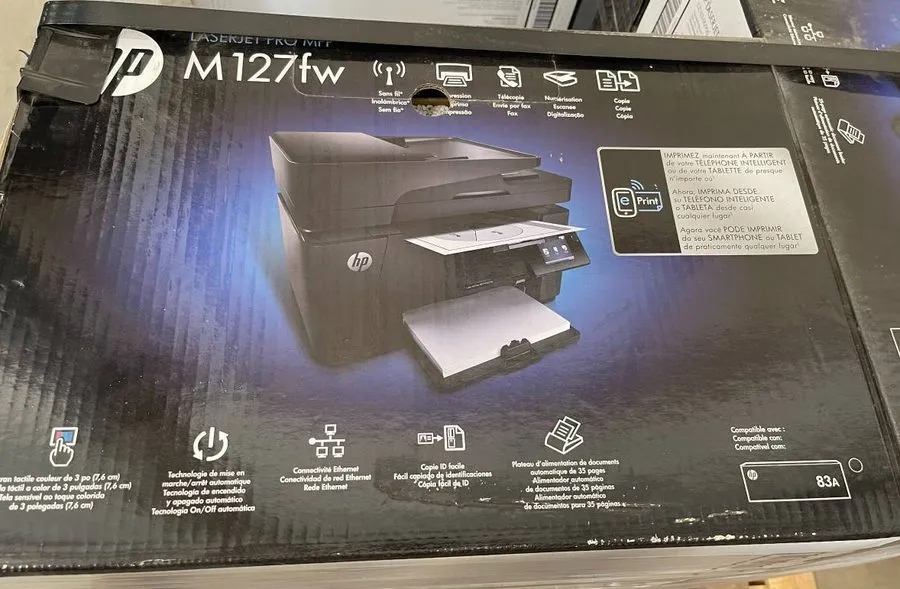 Лазерный принтер HP LaserJet Pro MFP M127FW Mono Laser Printer Low Toner 10k Pgs