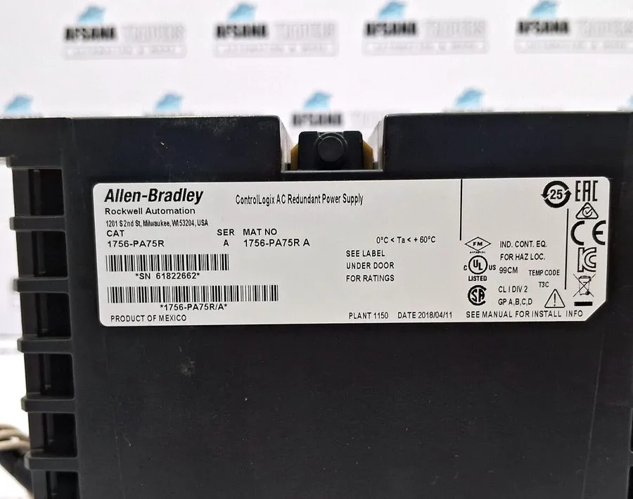 Блок питания ALLEN BRADLEY 1756-PA75R/A PN-45344 120-240VAC REDUNDANT POWER SUPP