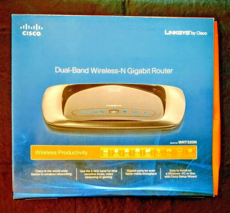 Маршрутизатор Cisco Linksys WRT320N Dual-Band WiFi 4 Port Wireless-N Gigabit Rou — фото лота 2
