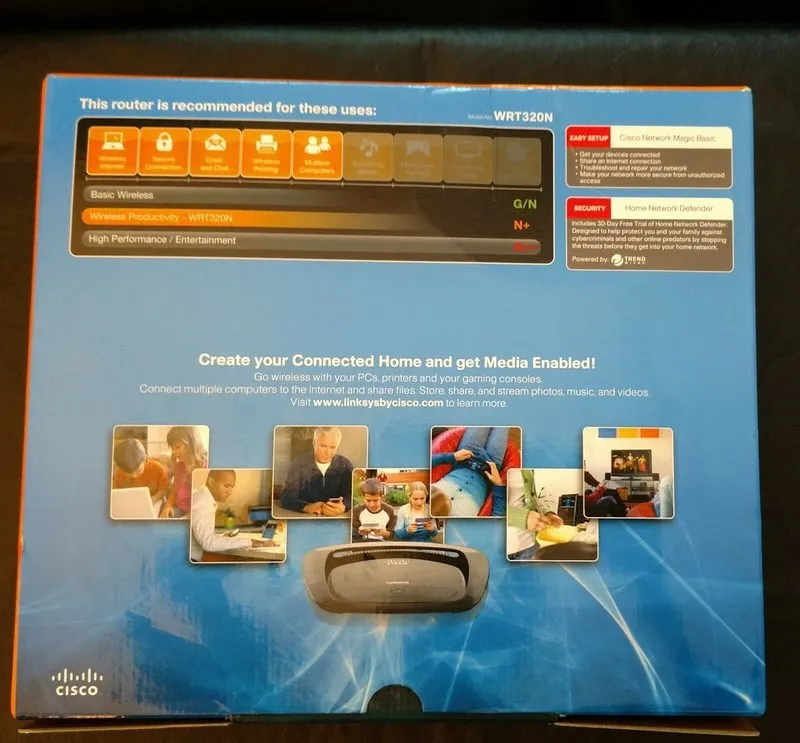 Маршрутизатор Cisco Linksys WRT320N Dual-Band WiFi 4 Port Wireless-N Gigabit Rou — фото лота 4