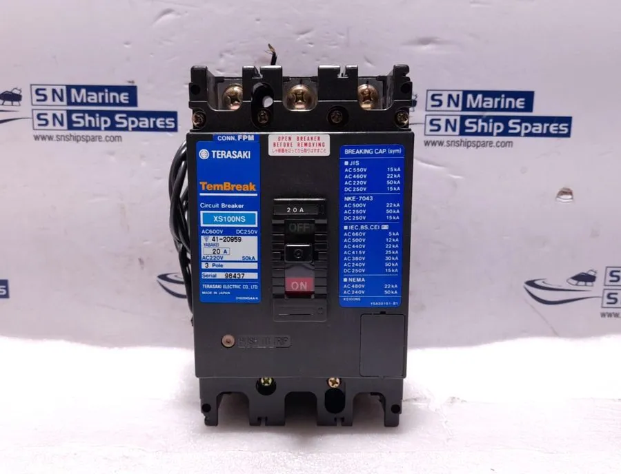 Автоматический выключатель Terasaki XS100NS 3 Pole Circuit Breaker 15A 200-480V 