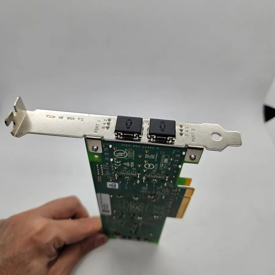 Сетевая карта QLogic QLE2562-DELL FC Dual-Port 8Gb PCI-E x8 Network Adapter 06T9 — фото лота 2