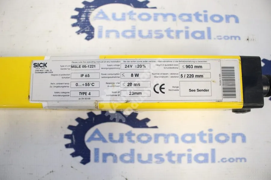 Световая завеса Sick MSLS05-1222 24V 903mm x 220mm Range Safety Light Curtain