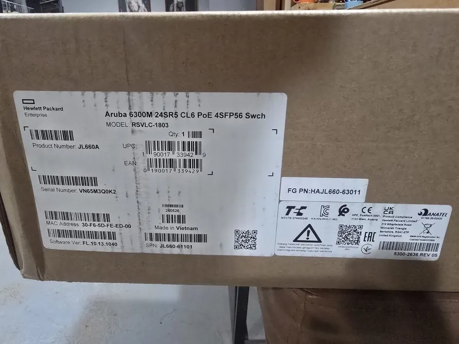 Коммутатор HPE Aruba 6300M 24-Port PoE 4xSFP56 L3 Fully Managed Switch JL660A — фото лота 1