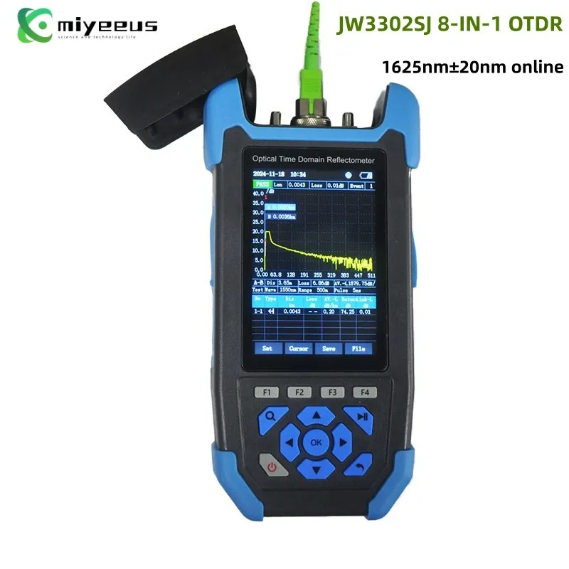 Тестер JW3302SJ 8-IN-1 OTDR Online 1625nm+/-20nm 24dB Optical Time Domain Reflec