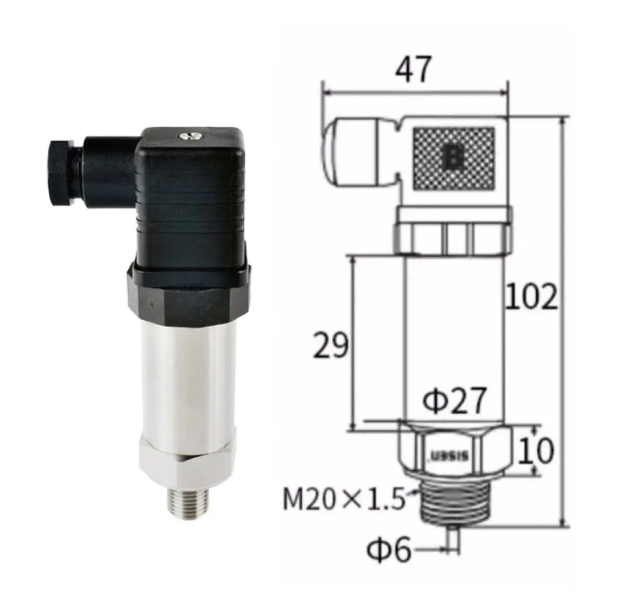 Датчик давления Pressure Transmitter Sensor 4-20mA 0-10V RS485 G1/4 NPT1/4 0-600 — фото лота 1