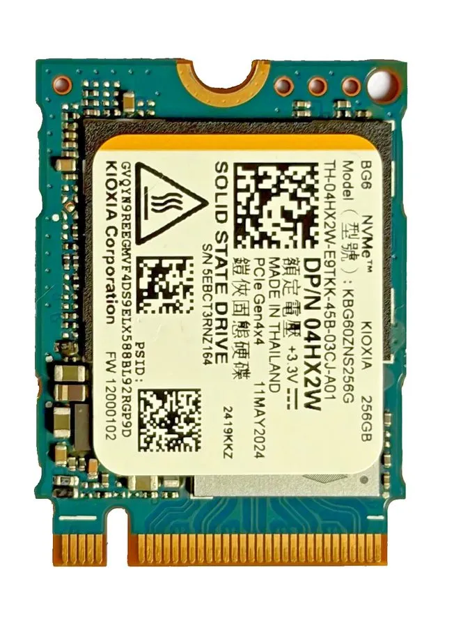 SSD-накопитель Kioxia 2230mm KBG60ZNS256G 256GB M.2 NVMe Gen 4.0 x 4 SSD 04HX2W