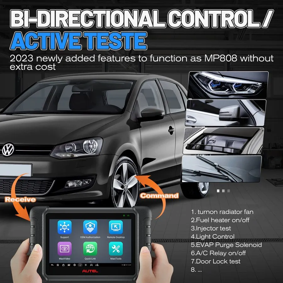 Диагностический сканер 2026 Autel MaxiCOM MK808S PRO MX808S Bidirectional Car Di — фото лота 1