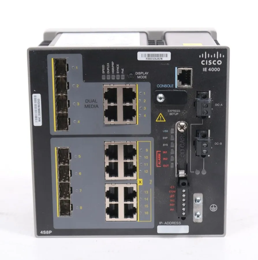 Коммутатор Cisco IE-4000-4S8P4G-E PoE+ Gigabit Industrial Ethernet Switch