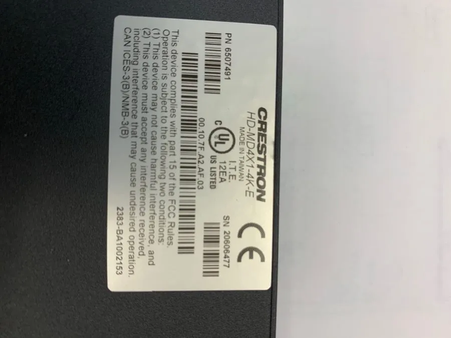 Видеокоммутатор Crestron 4x1 4K HDMI Switcher HD-MD4X1-4K-E