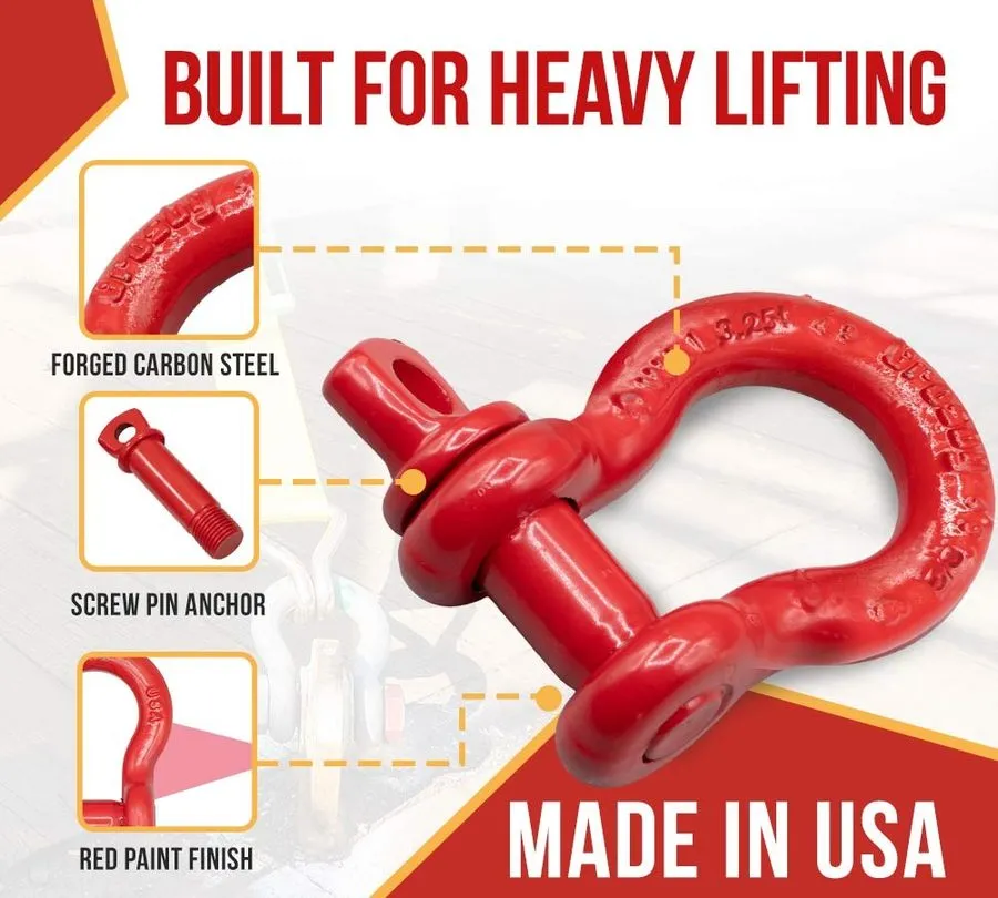 Такелажная скоба 2PK Crosby S-209 5/8" Anchor Shackle w/Alloy Screw 7150 lbs WLL — фото лота 1