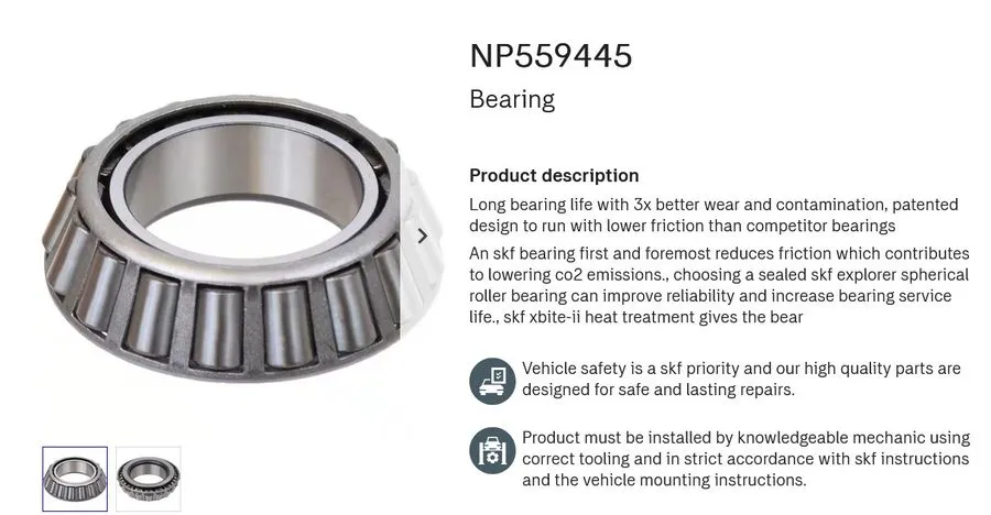 Подшипник Taper Bearing Cone SKF NP559445