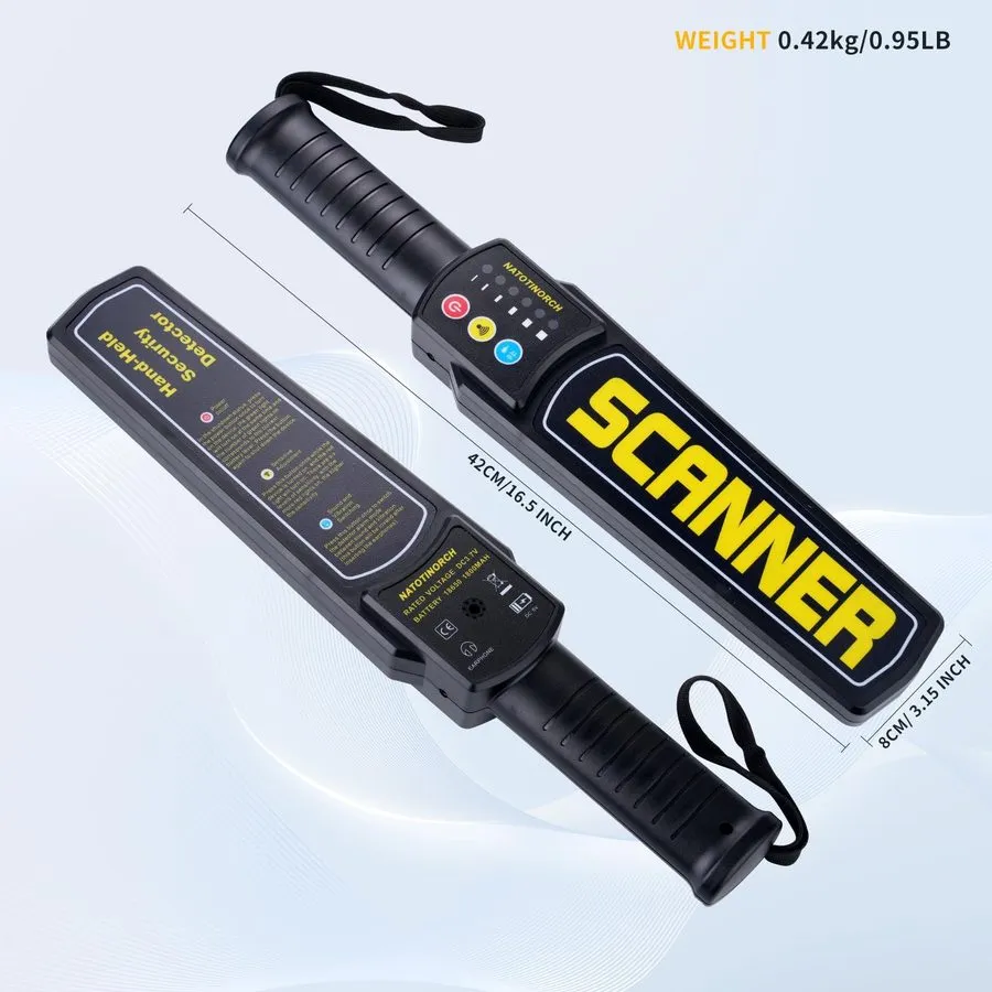 Оборудование видеонаблюдения Handheld Metal Detector Wand Rechargeable, Security