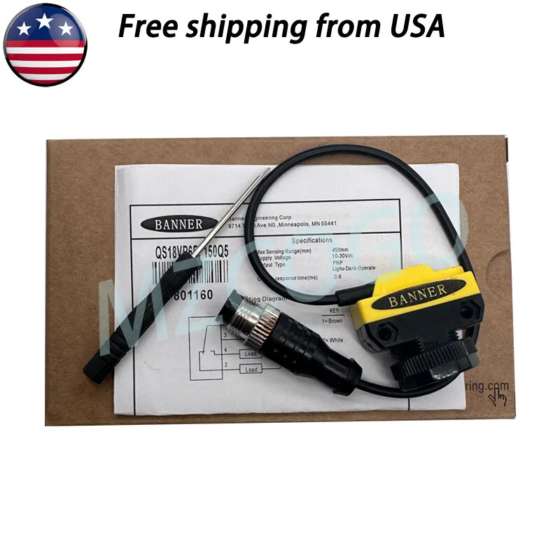 Фотоэлектрический датчик BANNER ENGINEERING QS18VP6FF150Q5 Photoelectric Sensor, — фото лота 1