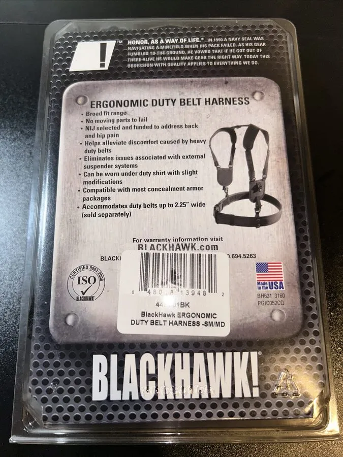 Жгут проводов Blackhawk! Ergonomic Duty Belt Black Harness, Small/Medium 44H001B — фото лота 1