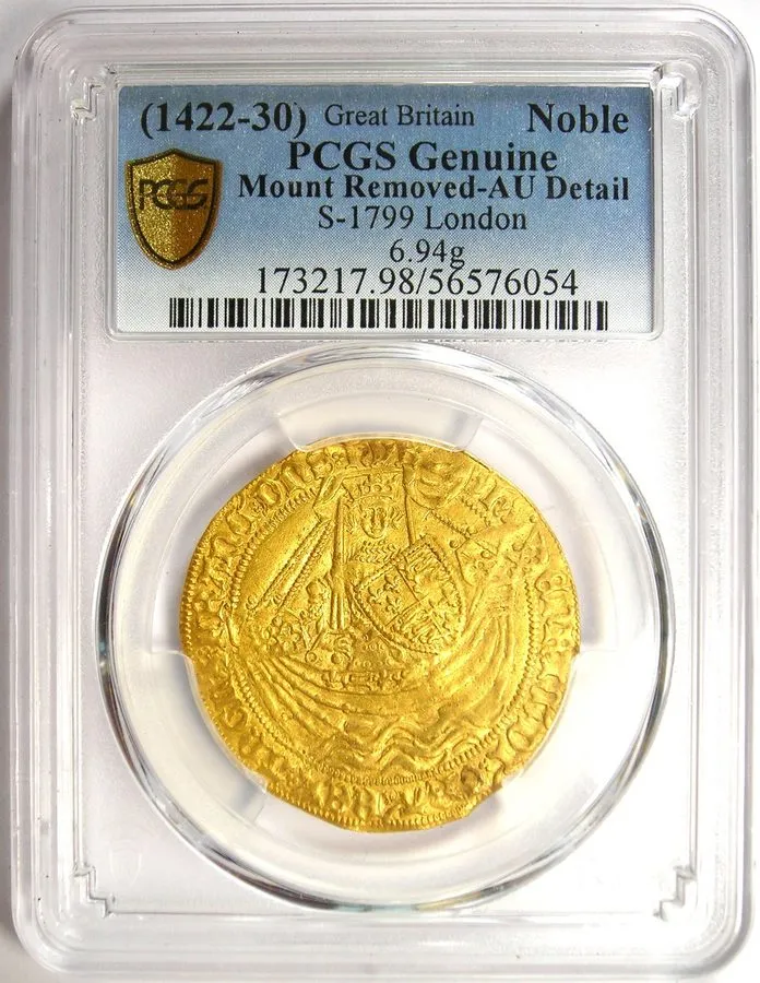 Лабораторный прибор 1422-30 Gold England Britain Henry VI Gold Noble Coin Certif — фото лота 1