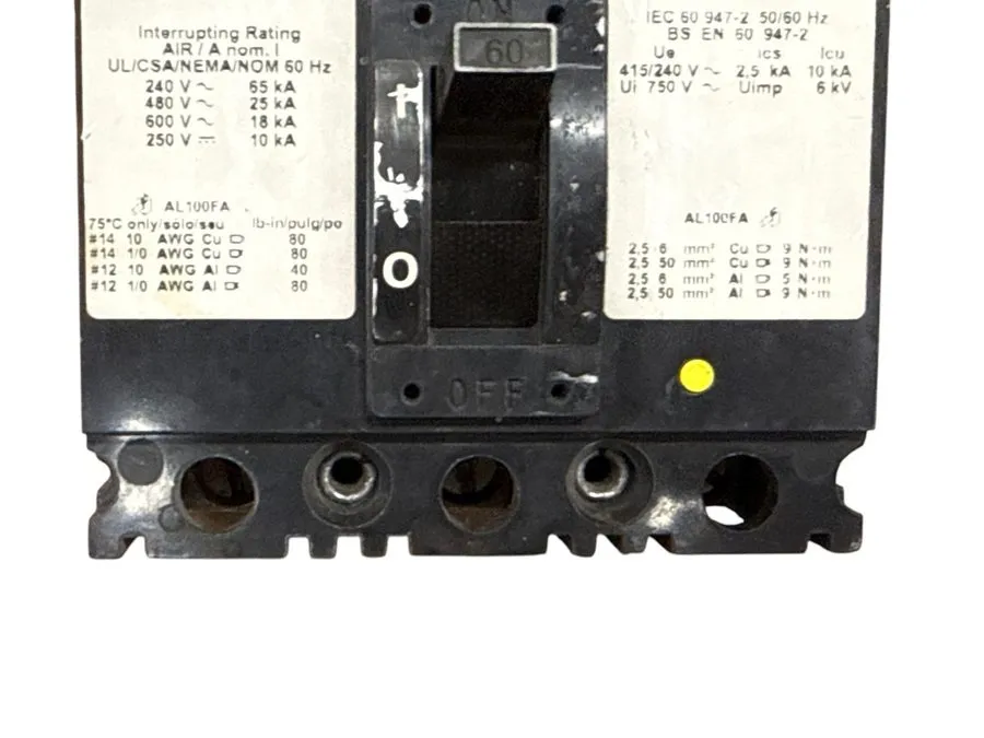 Автоматический выключатель SQUARE D FHL36060 60A 3-POLE 600V FHL F-FRAME 25KA@48