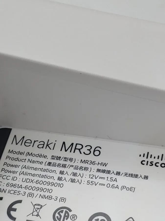 Точка доступа Wi-Fi Cisco Meraki MR36 WiFi 6 Indoor Access Point Not Found — фото лота 2