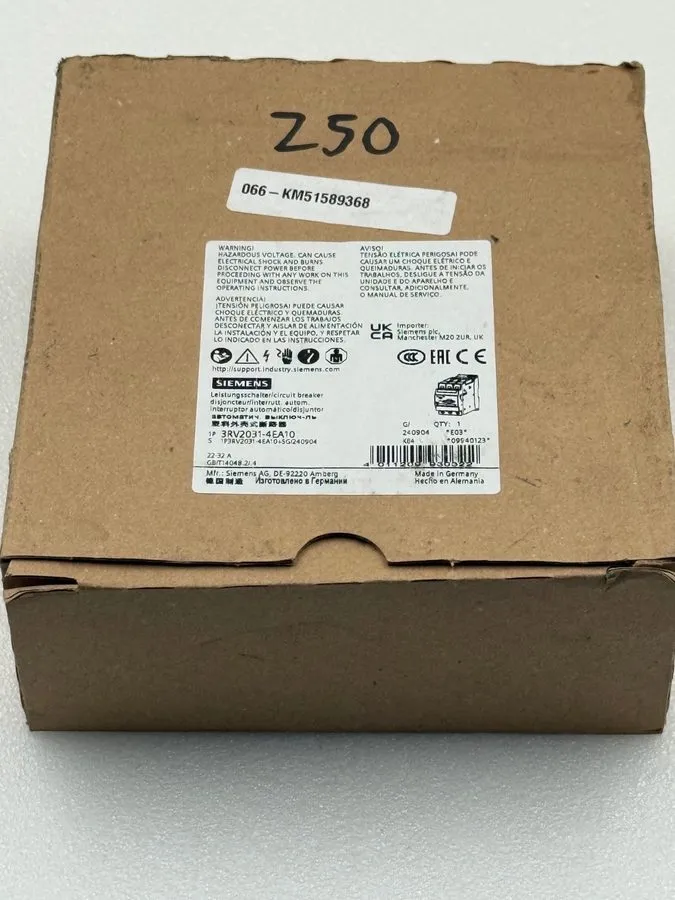 Автоматический выключатель 3RV2031-4EA10 Siemens Circuit Breaker, 22-32A