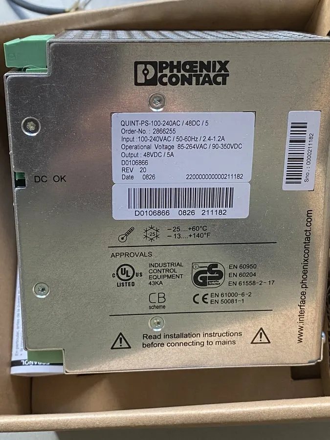 Блок питания Phoenix Contact 48VDC Power Supply QUINT-PS-100-240AC/48DC/5 286625