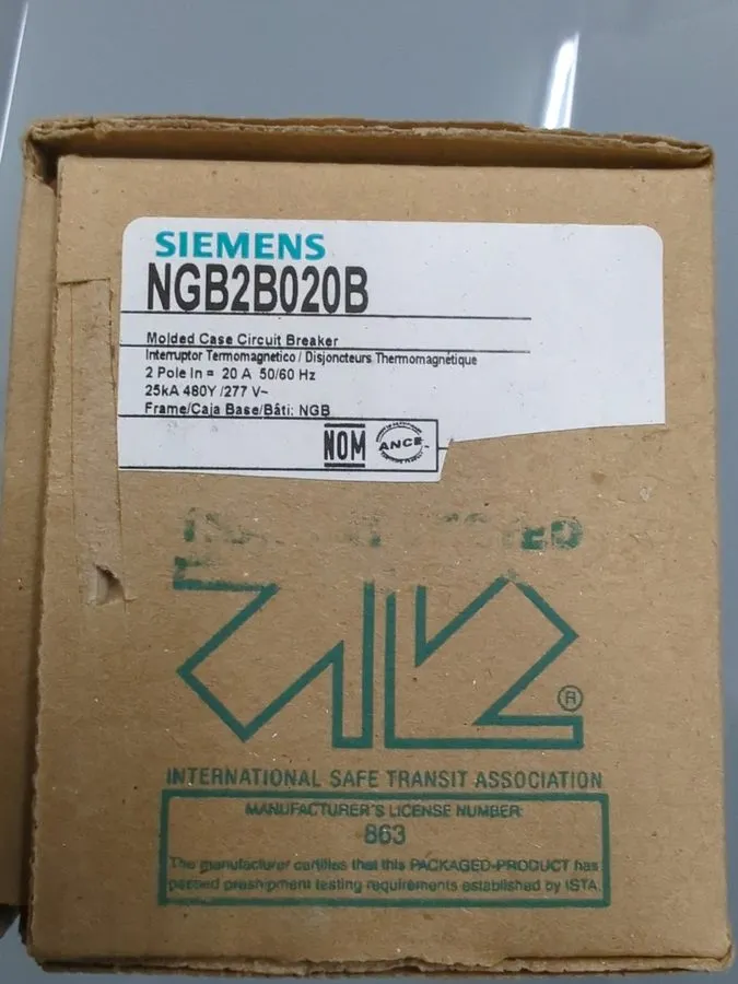 Автоматический выключатель Siemens NGB2B020 2 pole 20 amp 25kA @ 480v Bolt on Ci — фото лота 1