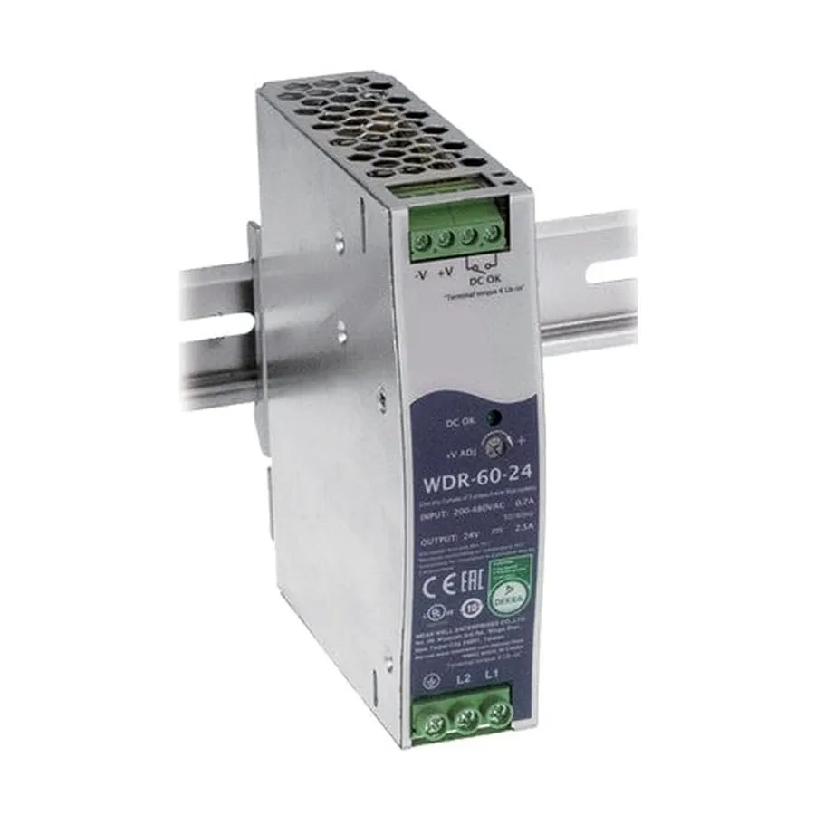 Блок питания Mean Well WDR-60-24 Single Output Industrial Power Supply 60W 24V D
