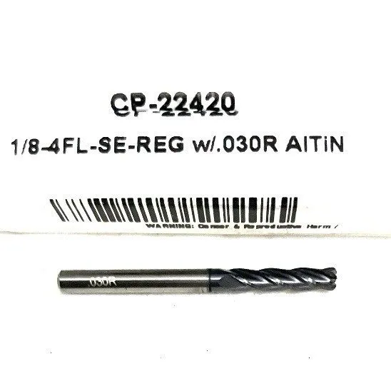 Режущий инструмент Carbide Plus CP-22420 1/8" 4FL Corner Rad End Mill .030R Soli