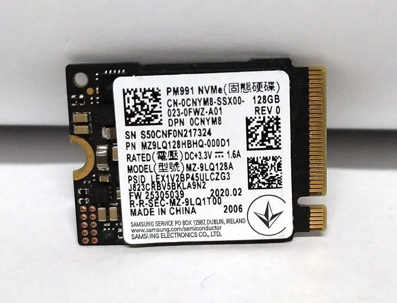 SSD-накопитель SAMSUNG PM991 256GB SSD M.2 2230 PCIE 3.0 X4 NVME SSD BLACK