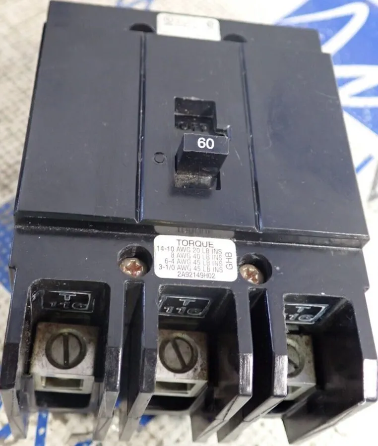 Автоматический выключатель EATON WESTINGHOUSE GHB3060 3 POLE 60 AMP 480v CIRCUIT
