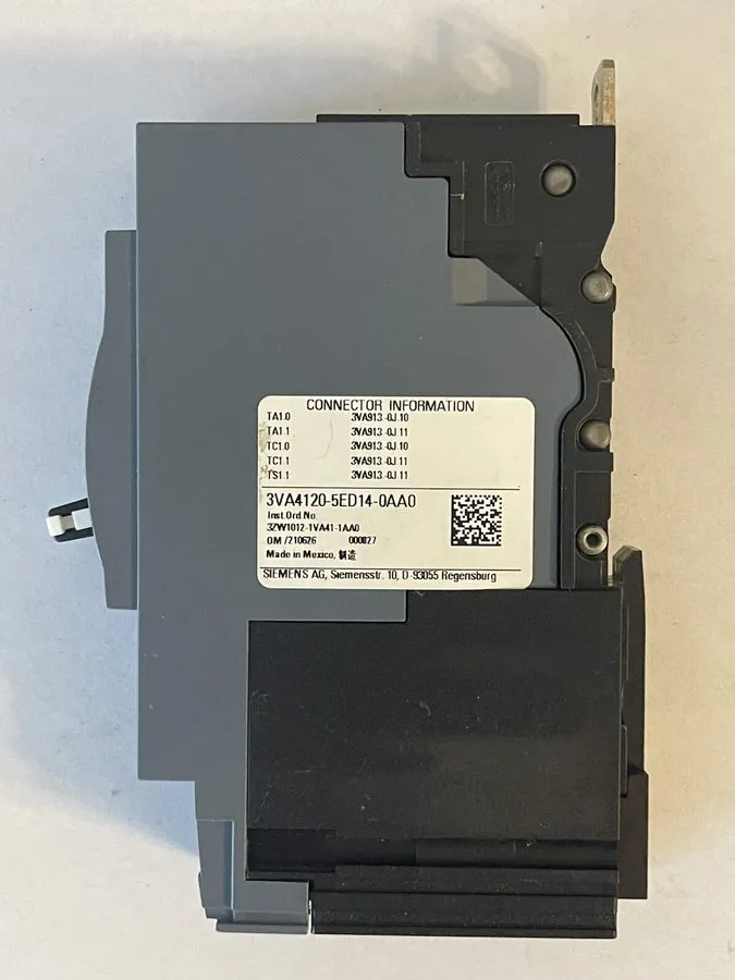 Автоматический выключатель SIEMENS CAT NO: 3VA4120-5ED14-0AAO 20A 1P Circuit Bre — фото лота 1