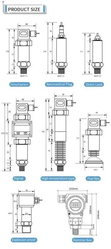 Датчик давления Pressure Transmitter Explosion-Proof Stainless Steel Sensor 4-20 — фото лота 2