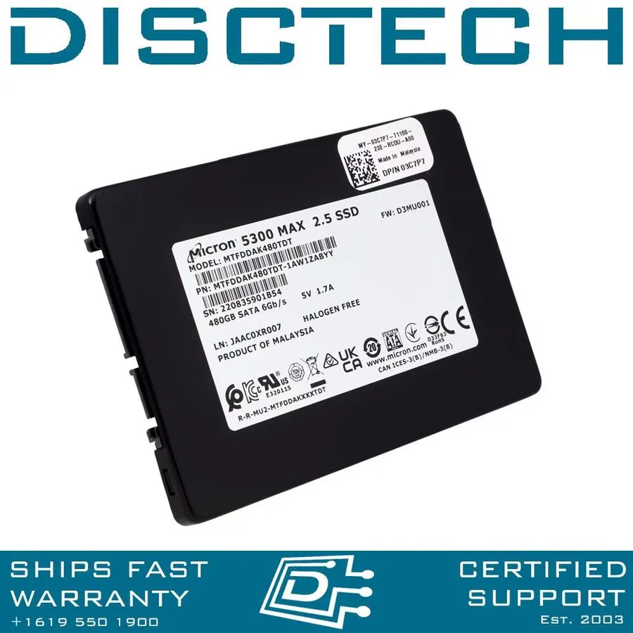 SSD-накопитель Hard Drive Micron 480GB SSD SATA 6G 2.5" MU MTFDDAK480TDT-1AW1ZAB
