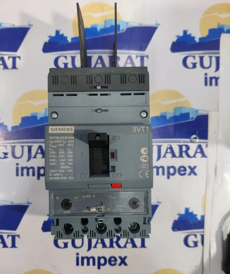 Автоматический выключатель SIEMENS 3VT1706-2DC36-0AA0 Circuit Breaker 63A 25kA 4 — фото лота 1