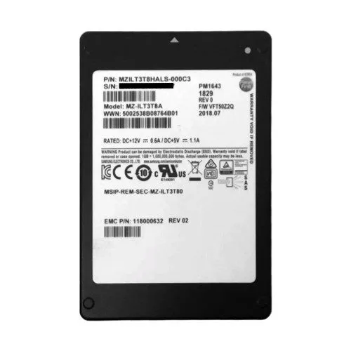SSD-накопитель MZ-ILT3T8A SAMSUNG PM1643 3.84TB SAS 12G INTENSIVE 2.5'' SSD EMC 