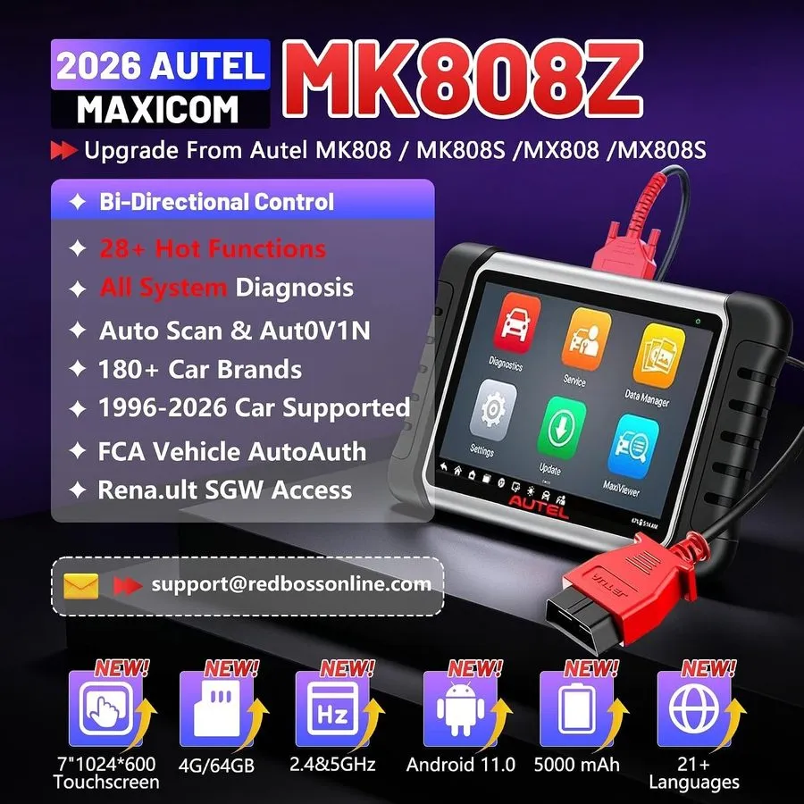 Диагностический сканер AUTEL MK808Z Auto OBD2 Scanner Bidirectional Active Test  — фото лота 1