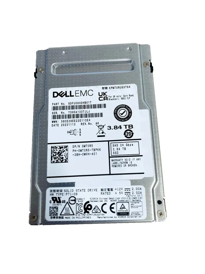 SSD-накопитель KIOXIA KPM7XRUG3T84 SDFU084JAB02T 3.84TB SAS 24Gbps SSD Solid Sta — фото лота 1