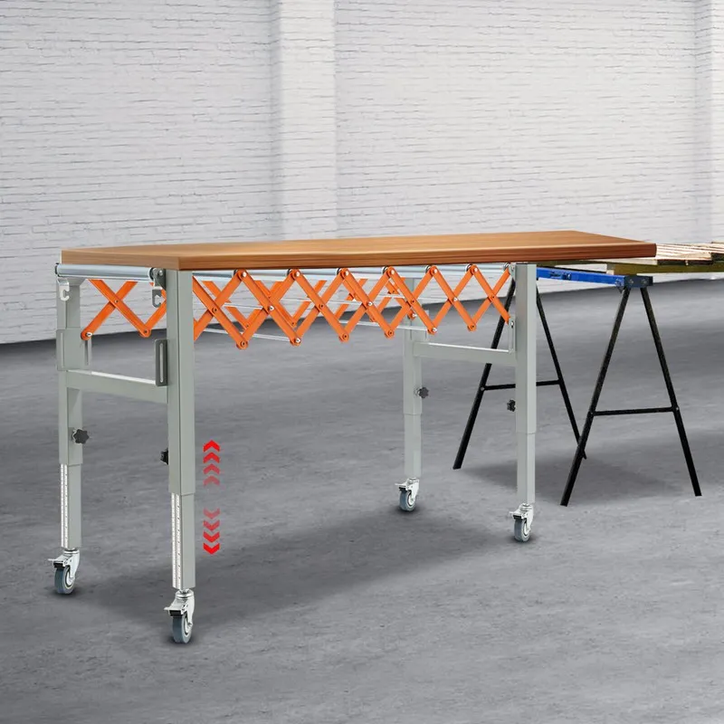 Конвейер Adjustable Conveyor Roller Table Conveyor Roller Bench Extendable 50kg/ — фото лота 1