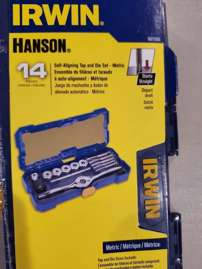 Режущий инструмент IRWIN 1897566 14-Piece Metric Tap & Die Set Hanson Self-Align