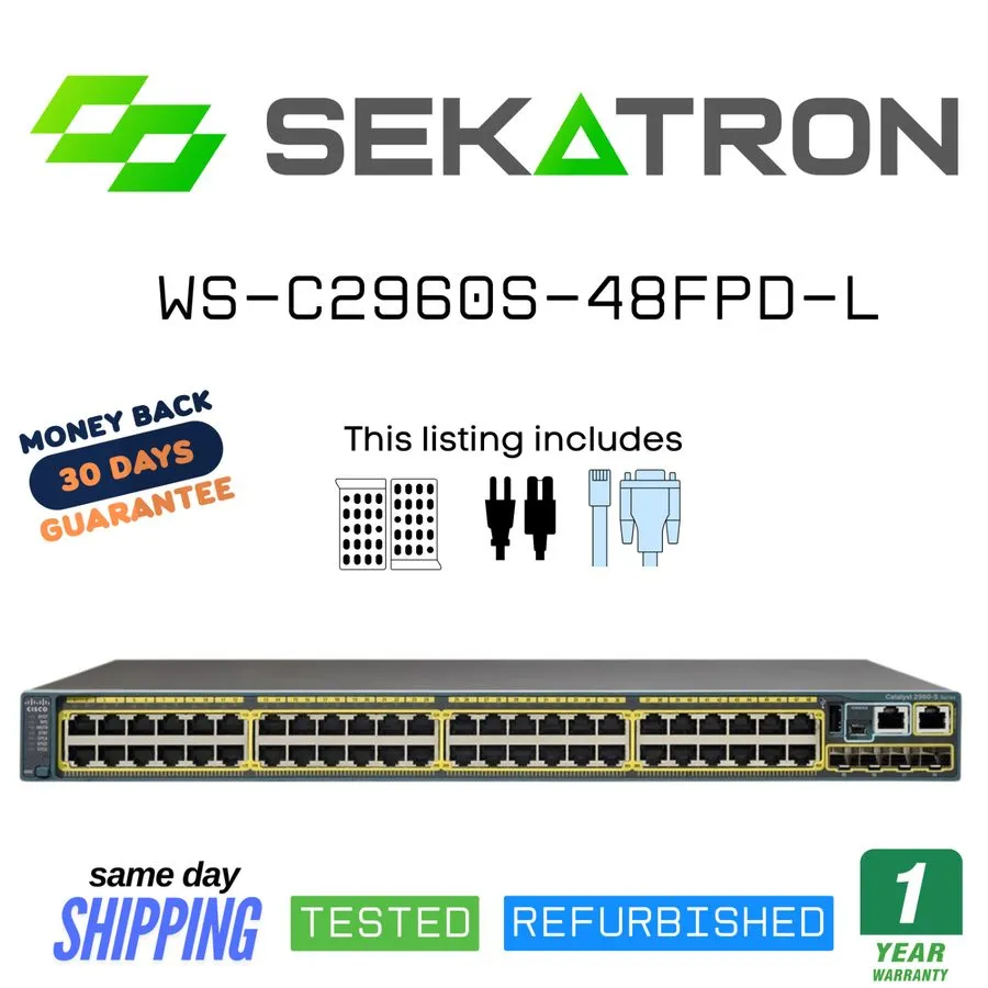 Коммутатор Cisco WS-C2960S-48FPD-L 48-Port PoE+ 740W 10G SFP+ Switch