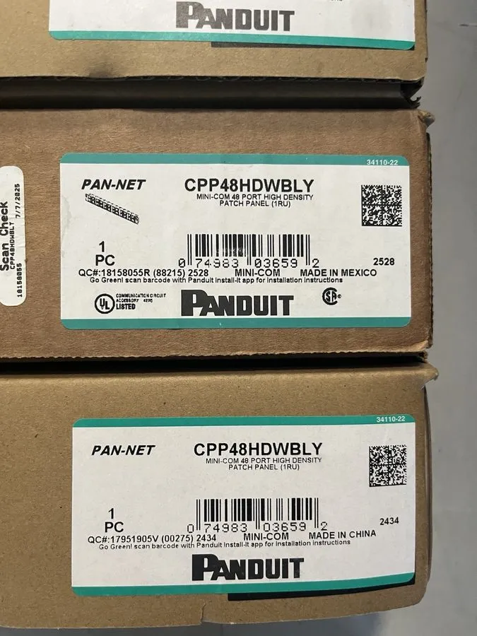 Патч-панель Panduit Mini-com 48 Port Network Patch Panel 48 X Rj-45 CPP48HDWBLY