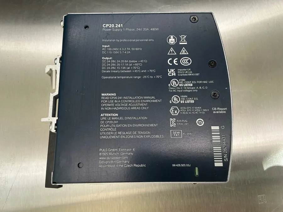 Блок питания PULS CP20.241 AC-DC Power Supply 480W 24 to 28VDC DIN Rail