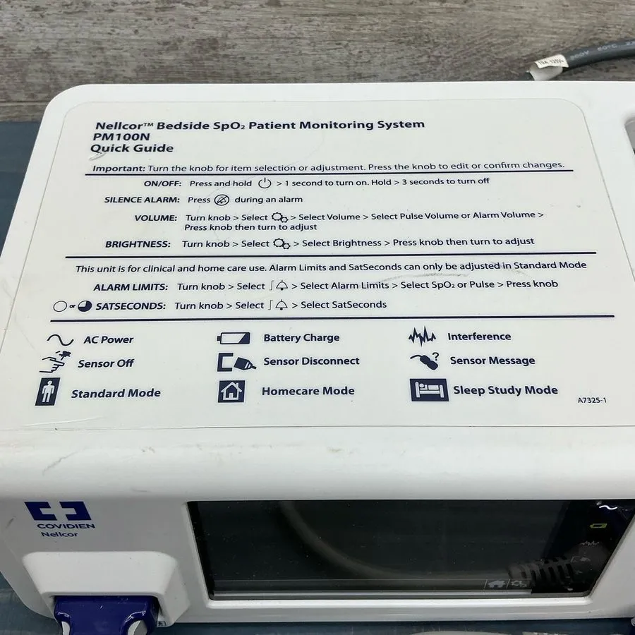 Датчик SpO2 Covidien Nellcor PM100N Bedside Patient Monitoring System — фото лота 1