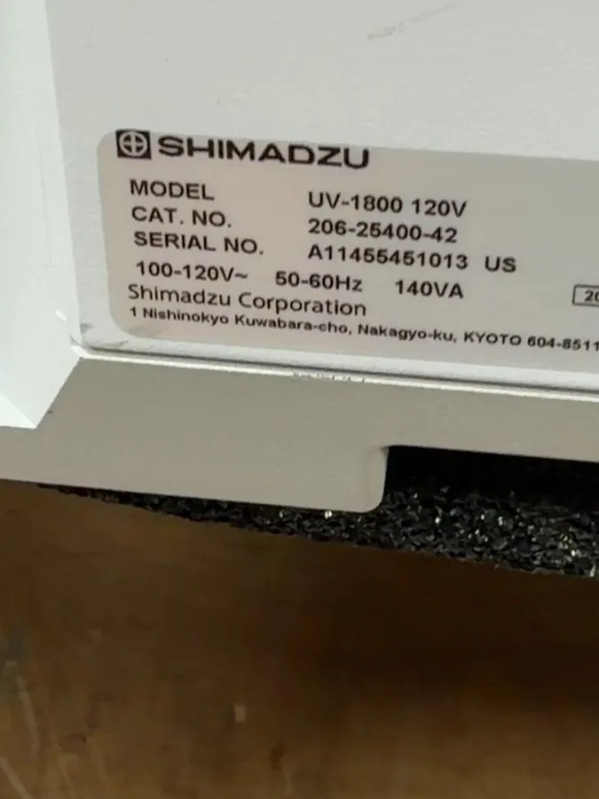 Спектрофотометр Shimadzu UV-1800 UV-Vis Spectrophotometer, PC w/ UVProbe, Syring