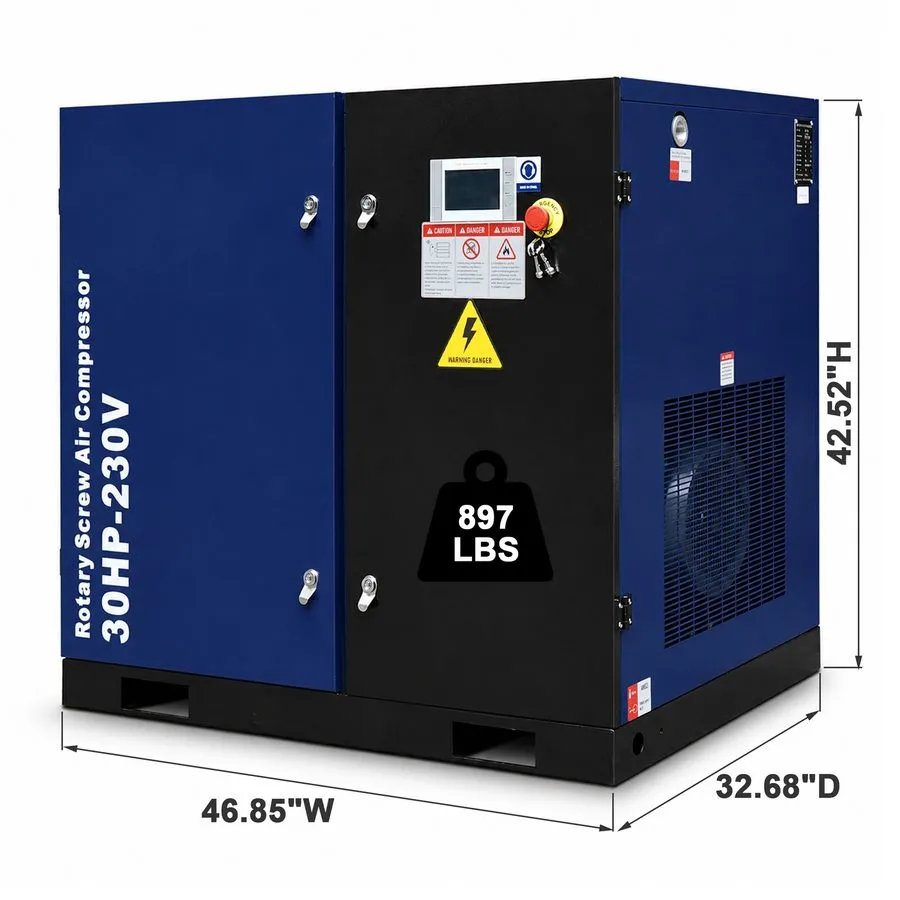 Компрессор Rotary Screw Air Compressor System 3 Phase 22KW 30HP 123CFM 125PSI 46